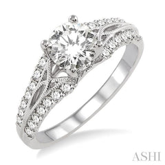 3/8 Ctw Diamond Semi-Mount Engagement Ring in 14K White Gold