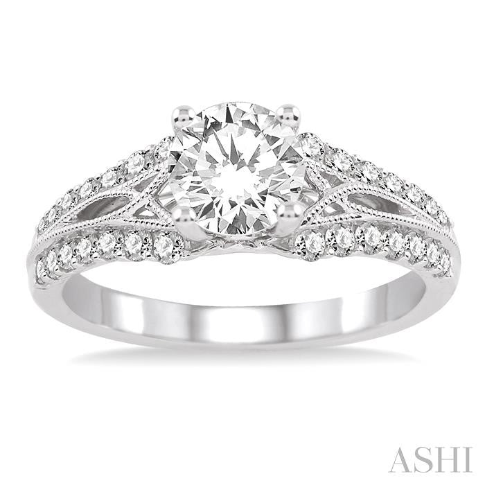 3/8 Ctw Diamond Semi-Mount Engagement Ring in 14K White Gold