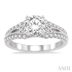3/8 Ctw Diamond Semi-Mount Engagement Ring in 14K White Gold