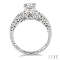 3/8 Ctw Diamond Semi-Mount Engagement Ring in 14K White Gold