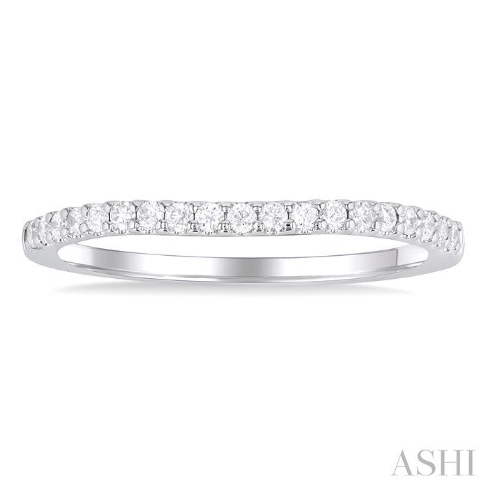 1/5 Ctw Round Cut Diamond Wedding Band in 14K White Gold