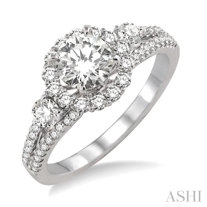 1/2 Ctw Diamond Semi-Mount Engagement Ring in 14K White Gold
