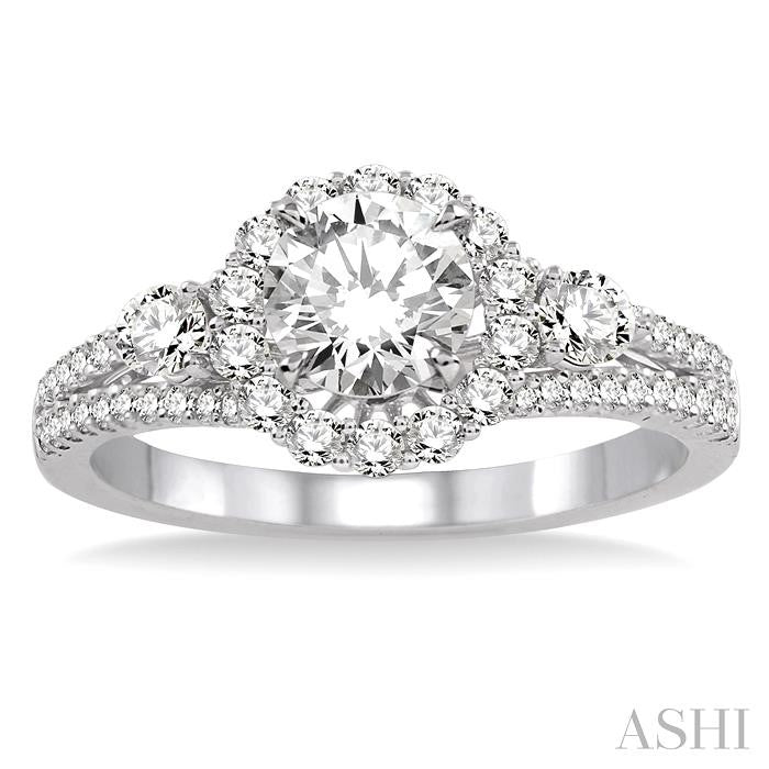 1/2 Ctw Diamond Semi-Mount Engagement Ring in 14K White Gold