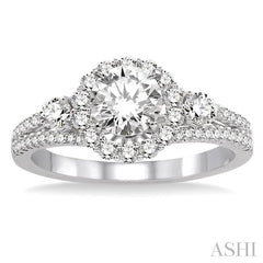 1/2 Ctw Diamond Semi-Mount Engagement Ring in 14K White Gold