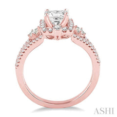 1/2 Ctw Diamond Semi-Mount Engagement Ring in 14K Rose Gold