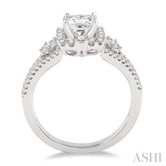 1/2 Ctw Diamond Semi-Mount Engagement Ring in 14K White Gold