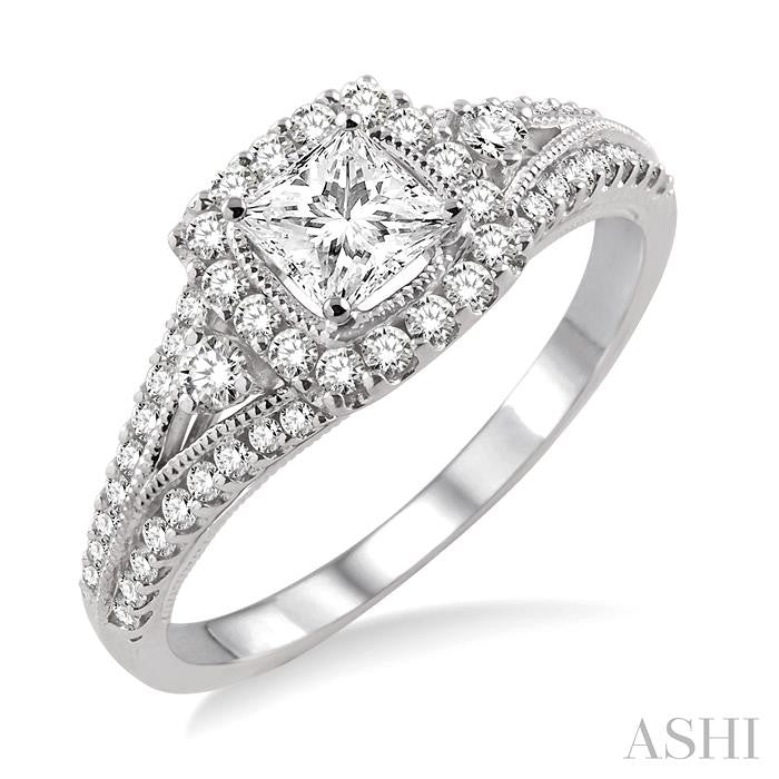 1/2 Ctw Diamond Semi-Mount Engagement Ring in 14K White Gold