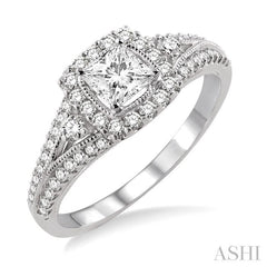 1/2 Ctw Diamond Semi-Mount Engagement Ring in 14K White Gold