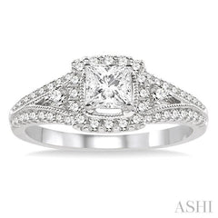 1/2 Ctw Diamond Semi-Mount Engagement Ring in 14K White Gold