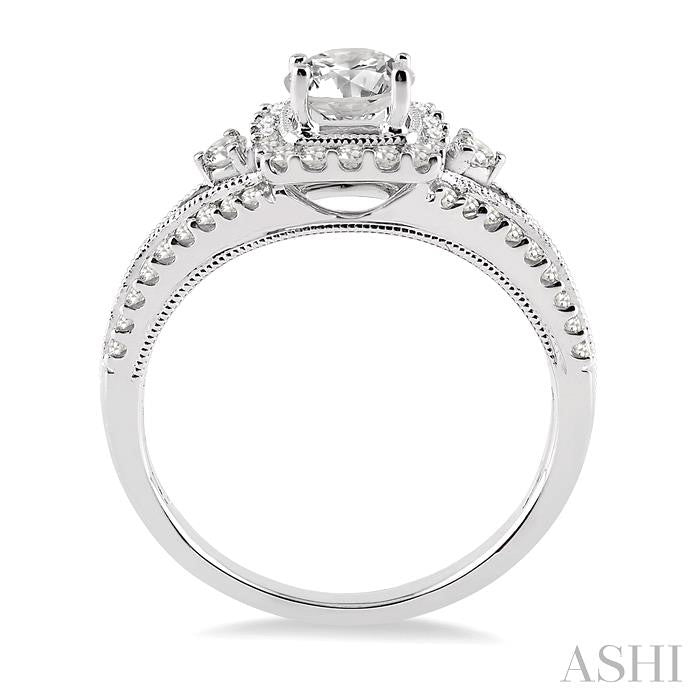 1/2 Ctw Diamond Semi-Mount Engagement Ring in 14K White Gold