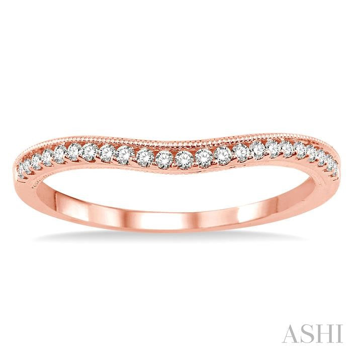 1/6 Ctw Round Cut Diamond Wedding Band in 14K Rose Gold