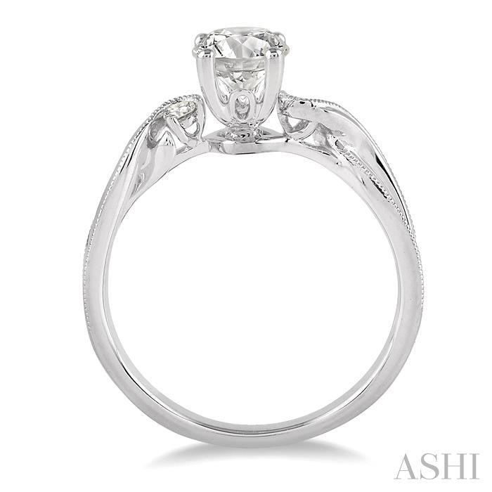 1/20 Ctw Diamond Semi-Mount Engagement Ring in 14K White Gold
