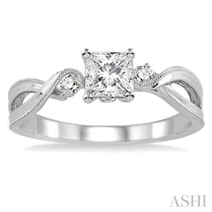 1/20 Ctw Diamond Semi-Mount Engagement Ring in 14K White Gold