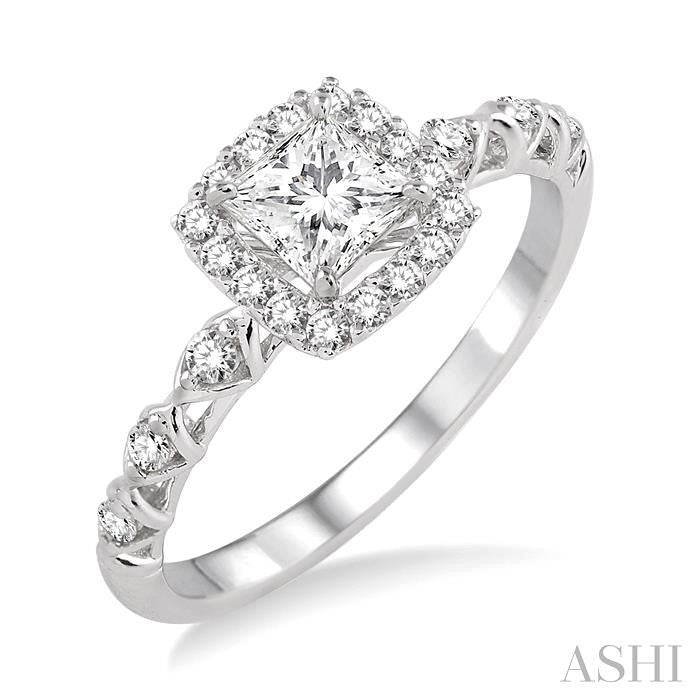 1/5 Ctw Diamond Semi-Mount Engagement Ring in 14K White Gold