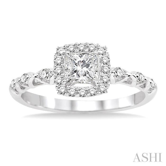 1/5 Ctw Diamond Semi-Mount Engagement Ring in 14K White Gold