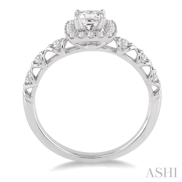 1/5 Ctw Diamond Semi-Mount Engagement Ring in 14K White Gold
