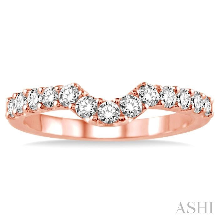 5/8 Ctw Round Cut Diamond Wedding Band in 14K Rose Gold