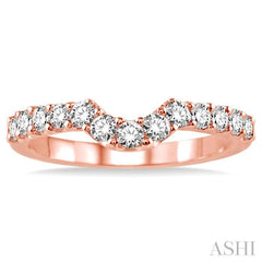 5/8 Ctw Round Cut Diamond Wedding Band in 14K Rose Gold