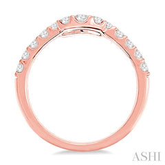 5/8 Ctw Round Cut Diamond Wedding Band in 14K Rose Gold