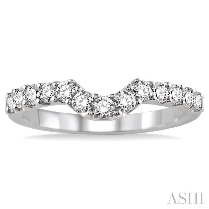 5/8 Ctw Round Cut Diamond Wedding Band in 14K White Gold