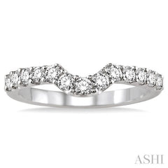 5/8 Ctw Round Cut Diamond Wedding Band in 14K White Gold