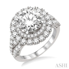 1 3/4 Ctw Diamond Semi-Mount Engagement Ring in 14K White Gold