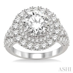 1 3/4 Ctw Diamond Semi-Mount Engagement Ring in 14K White Gold