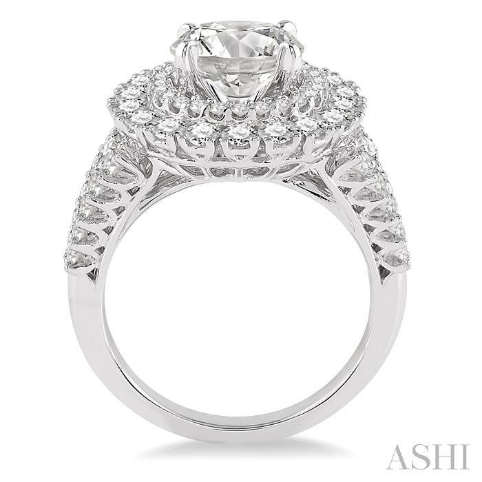 1 3/4 Ctw Diamond Semi-Mount Engagement Ring in 14K White Gold