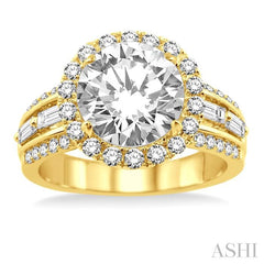 1 Ctw Diamond Semi-Mount Engagement Ring in 14K Yellow Gold