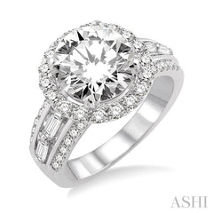 1/2 Ctw Diamond Semi-mount Engagement Ring in 14K White Gold