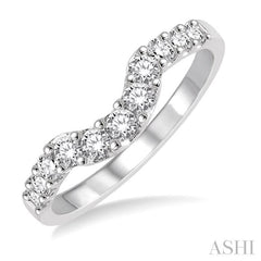 1/2 Ctw Round Cut Diamond Wedding Band in 14K White Gold