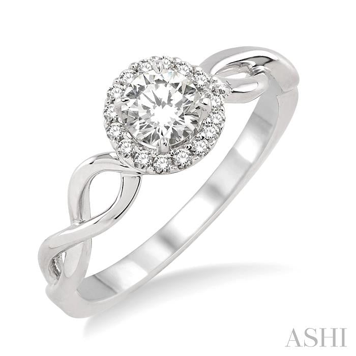 1/10 Ctw Diamond Semi-Mount Engagement Ring in 14K White Gold