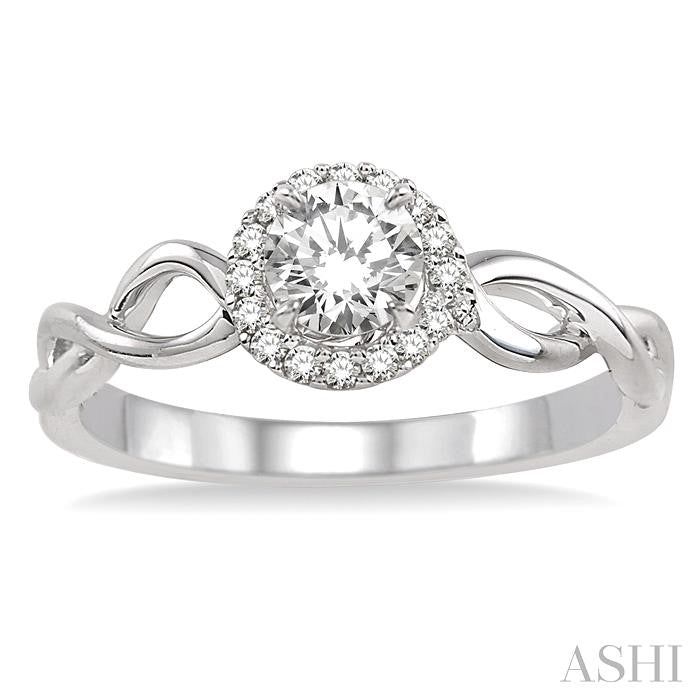 1/10 Ctw Diamond Semi-Mount Engagement Ring in 14K White Gold