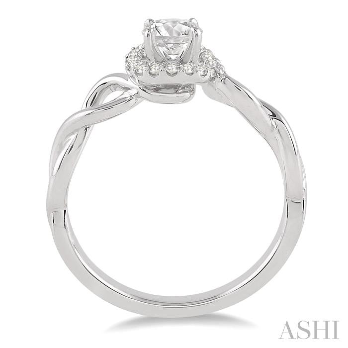1/10 Ctw Diamond Semi-Mount Engagement Ring in 14K White Gold