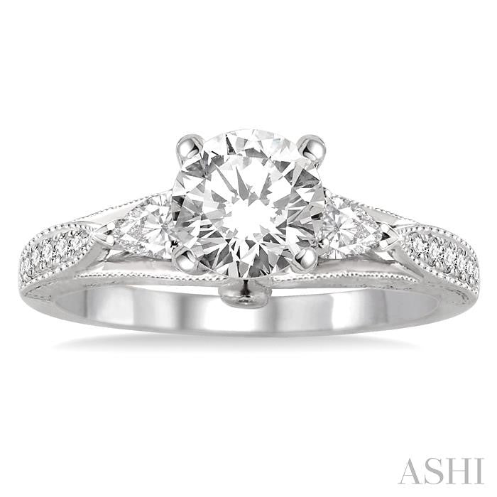 1/3 Ctw Diamond Semi-Mount Engagement Ring in 14K White Gold