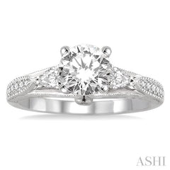 1/3 Ctw Diamond Semi-Mount Engagement Ring in 14K White Gold