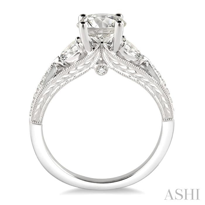 1/3 Ctw Diamond Semi-Mount Engagement Ring in 14K White Gold