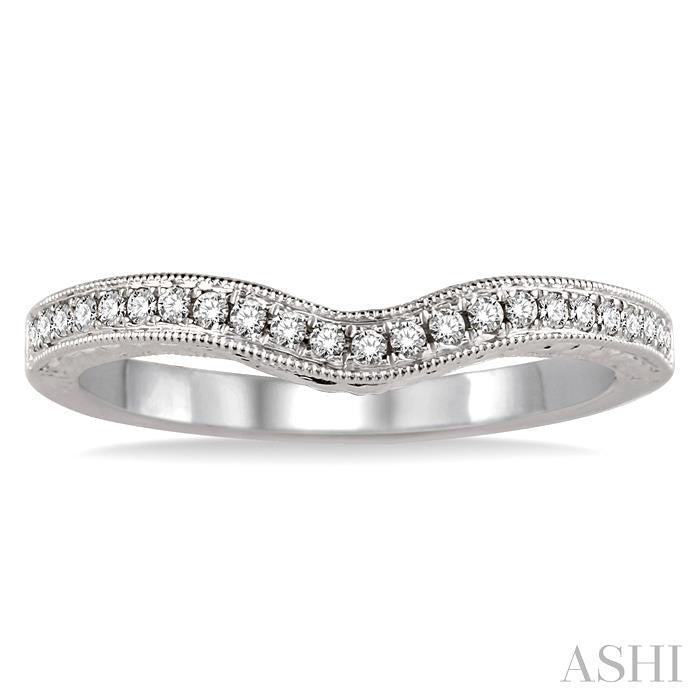 1/6 Ctw Round Cut Diamond Wedding Band in 14K White Gold