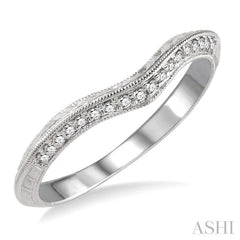 1/10 Ctw Round Cut Diamond Wedding Band in 14K White Gold