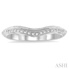 1/10 Ctw Round Cut Diamond Wedding Band in 14K White Gold