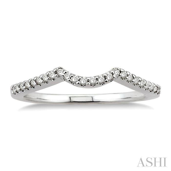 1/8 Ctw Round Cut Diamond Wedding Band in 14K White Gold