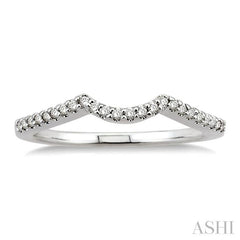 1/8 Ctw Round Cut Diamond Wedding Band in 14K White Gold