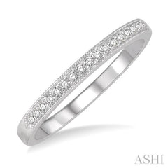 1/8 Ctw Round Cut Diamond Wedding Band in 14K White Gold