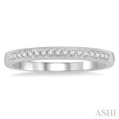 1/8 Ctw Round Cut Diamond Wedding Band in 14K White Gold