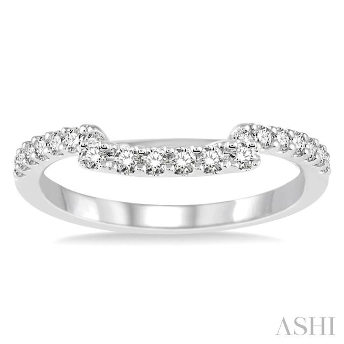 3/8 Ctw Round Cut Diamond Wedding Band in 14K White Gold