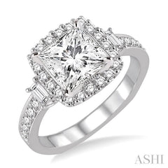 5/8 Ctw Diamond Semi-Mount Engagement Ring in 14K White Gold