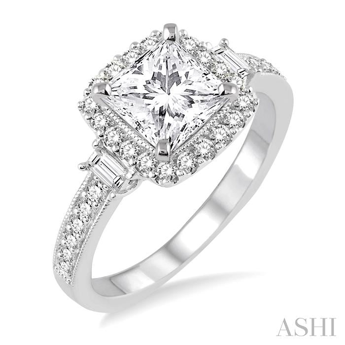 1/2 Ctw Diamond Semi-mount Engagement Ring in 14K White Gold
