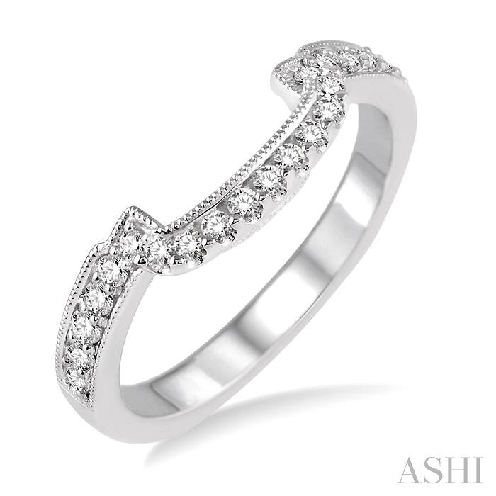 1/4 Ctw Round Cut Diamond Wedding Band in 14K White Gold