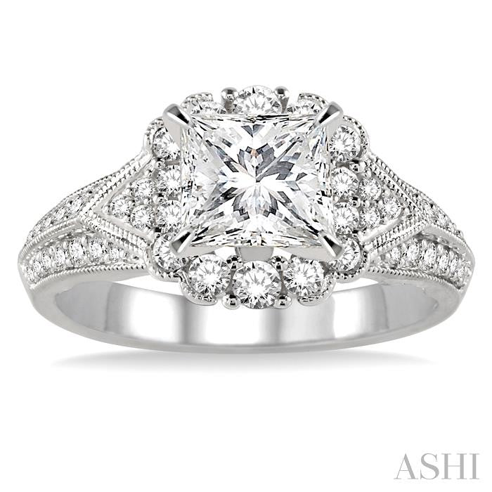 1/2 Ctw Diamond Semi-mount Engagement Ring in 14K White Gold