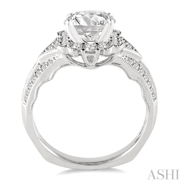 1/2 Ctw Diamond Semi-Mount Engagement Ring in 14K White Gold